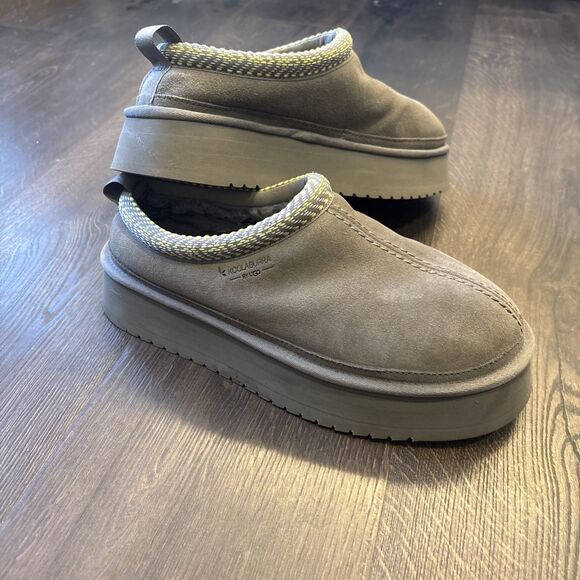 UGG Shoes - Koolaburra By Ugg Burree Gray Platform Suede Sherpa Lined Clog Slippers Size 10
